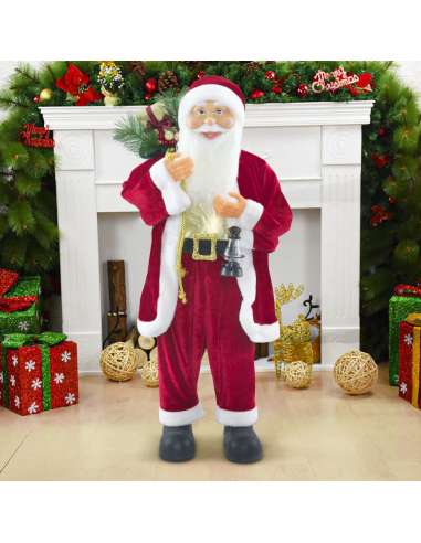 Babbo Natale Abito Rosso 144413 Addobbo Natalizio Decorazione 90H cm