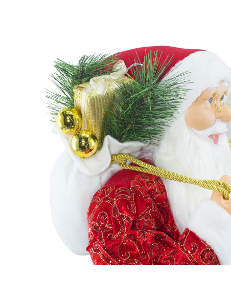 Babbo Natale Abito Rosso con Glitter 144416 Addobbo Natalizio Decorazione 90H cm