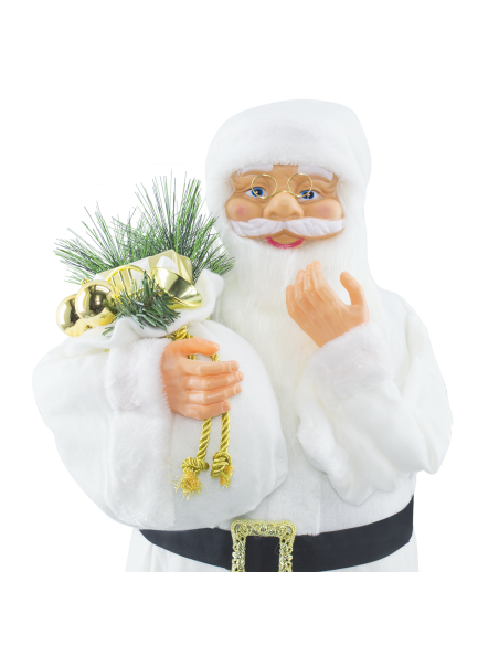 Babbo Natale con Abito Bianco 144506 Addobbo Natalizio Decorazione 90H cm