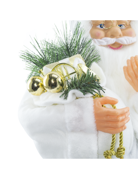 Babbo Natale con Abito Bianco 144506 Addobbo Natalizio Decorazione 90H cm