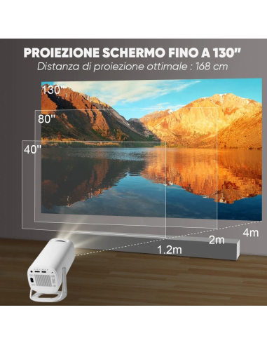 Proiettore 4K Ultra HD Portatile Wi-Fi...