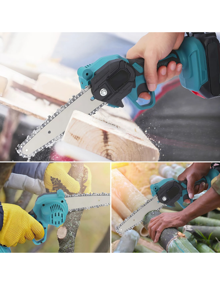 Kit 2pz Forbici Motosega Lama 6 Pollici Batteria 48V Taglio 25mm con Valigetta