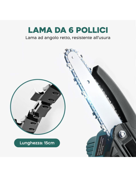 Kit 2pz Forbici Motosega Lama 6 Pollici Batteria 48V Taglio 25mm con Valigetta