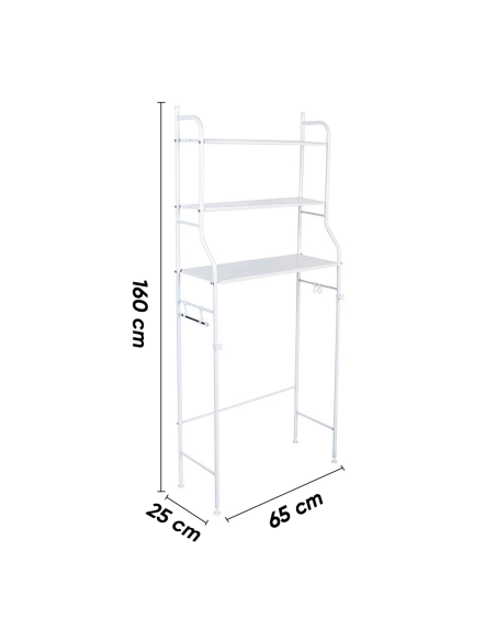 Scaffale per Lavatrice 001066 Rack Mensole Salvaspazio Organizer Bagno 145x60x26