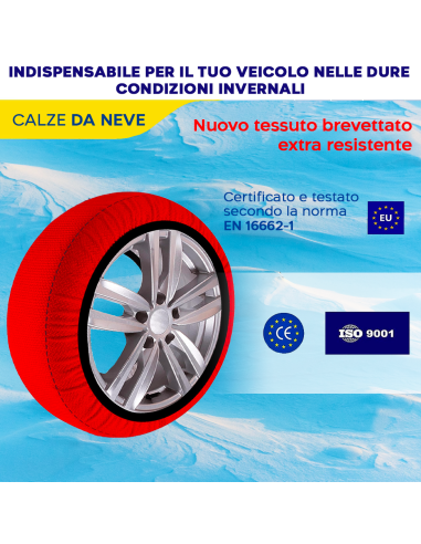 Set 2 Catene da Neve in Tessuto kit Calze...