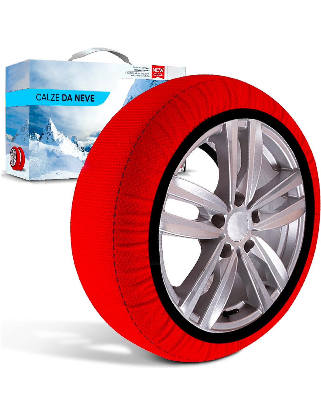 Calze Da Neve Omologate EN16662-1 In Tessuto 3D Per Pneumatici 185