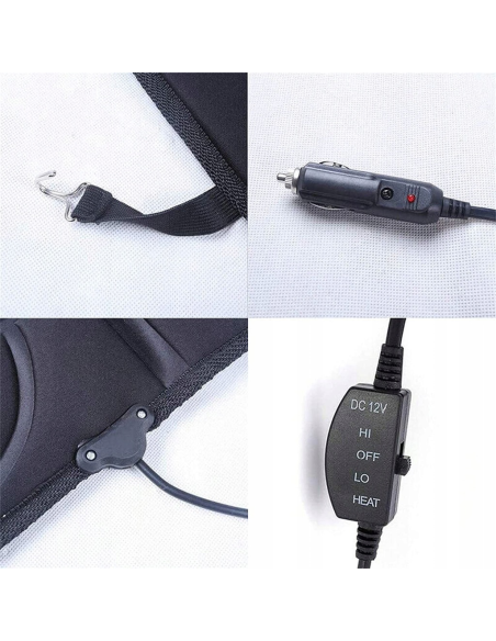 Copri Sedile Auto Riscaldante Universale con 2 Livelli di Regolazione del Calore