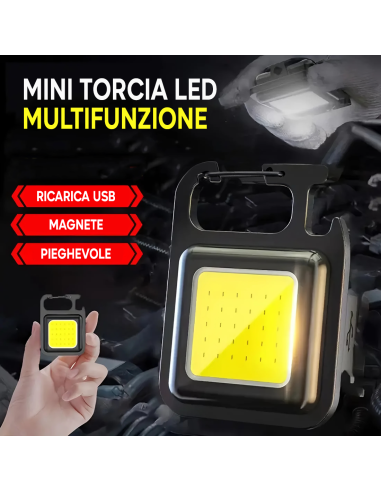 Mini Torcia LED Portachiavi Portatile...