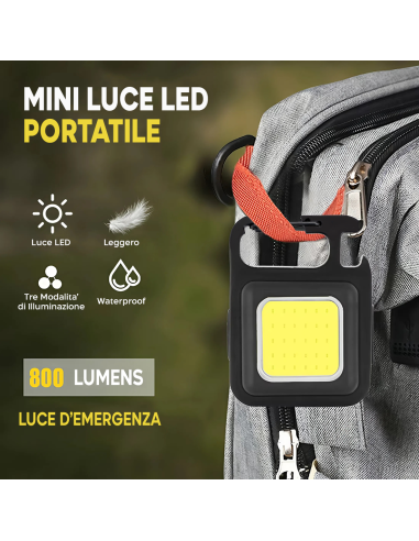 Mini Torcia LED Portachiavi Portatile...