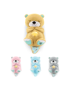 Orso Peluche Con Luce LED 7 Colori - Cuscino Giocattolo Luminoso Morbido 30cm, Luce Notturna Per Bambini, Regalo Di Compleanno E Natale (Giallo)