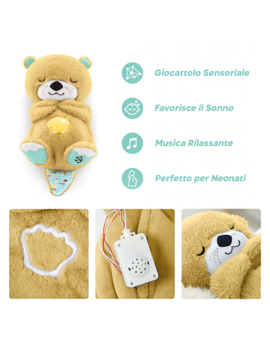 Peluche Lontra Respiro con Musica e Luci...