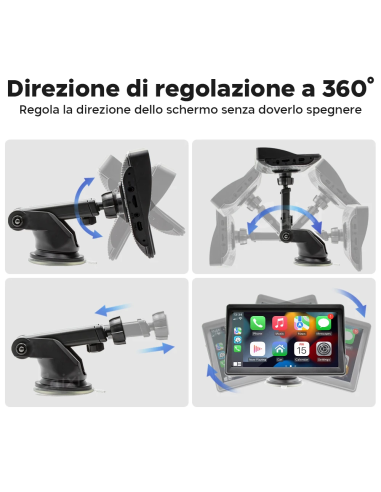 CarPlay Schermo per Auto 7'' con Supporto GPS...