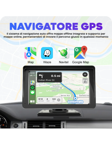 CarPlay Schermo per Auto 7'' con Supporto GPS...