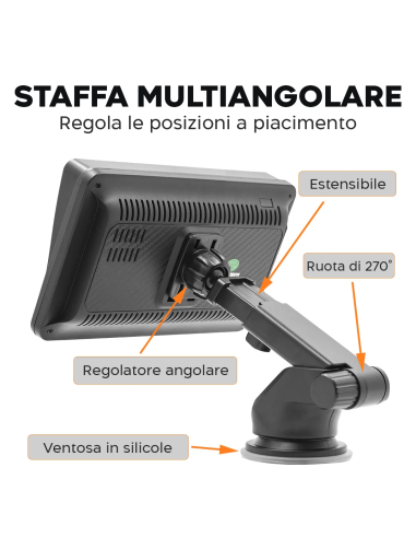 CarPlay Schermo per Auto 7'' con Supporto GPS...