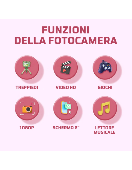 Macchina Fotografica Digitale per Bambini con Treppiedi Foto e Video con Audio