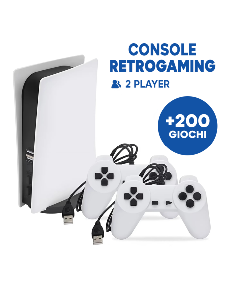 Console per Videogiochi Retrò per TV 200 Giochi Inclusi con 2 Controller Cablati