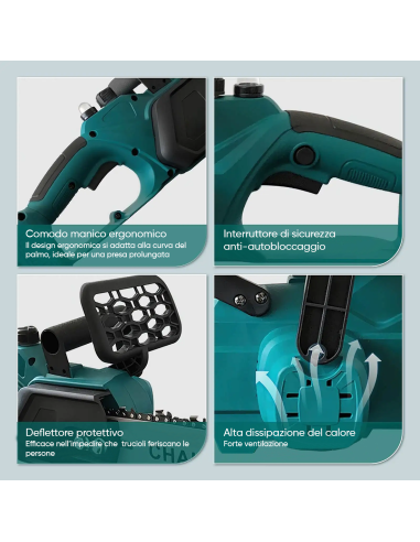 Motosega a Batteria 3980W Lama da 12" Pollici...