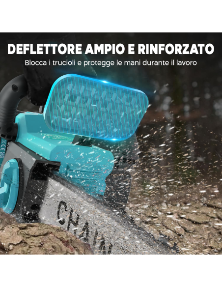 Motosega a Batteria 3980W Lama da 12" Pollici Doppia Batteria 21V con Valigetta