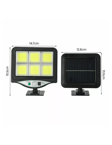 Mini Faro con Pannello Solare da 128 LED con...