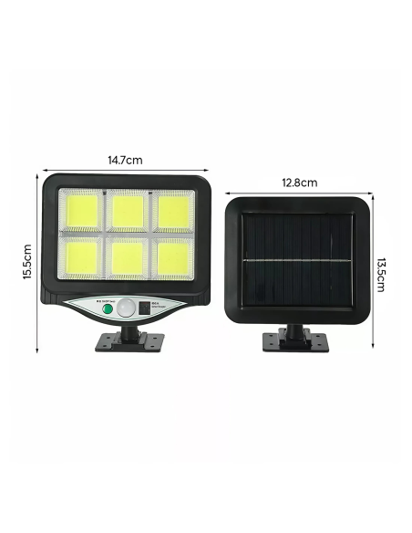 Mini Faro con Pannello Solare da 128 LED con Sensore di Movimento e Telecomando