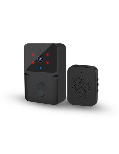Campanello Intelligente Wi-Fi e Bluetooth Audio Bidirezionale Controllo con APP Nero