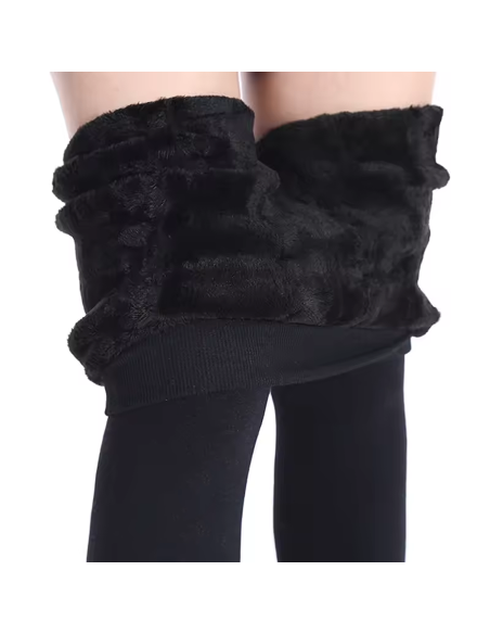 Pack 3 Leggings Calzamaglia Coprenti Neri 380 Den Interno Felpato Taglia Unica