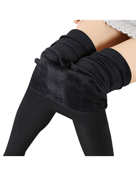 Pack 3 Leggings Calzamaglia Coprenti Neri 380 Den Interno Felpato Taglia Unica