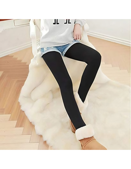 Pack 3 Leggings Calzamaglia Coprenti Neri 380 Den Interno Felpato Taglia Unica