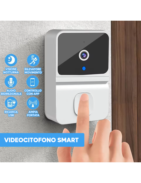 Campanello Intelligente Wi-Fi e Bluetooth Audio Bidirezionale Controllo con APP