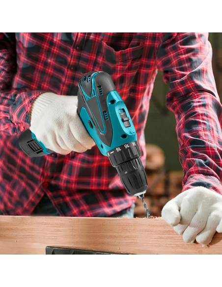 Trapano Avvitatore a Batteria 12V con Doppia Batteria Ricaricabile e Luce LED