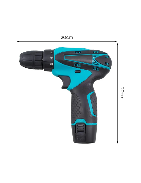 Trapano Avvitatore a Batteria 12V con Doppia Batteria Ricaricabile e Luce LED