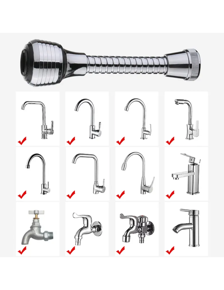 Rompigetto Flessibile Miscelatore Rubinetto da Cucina Ugello Rotante a 360°