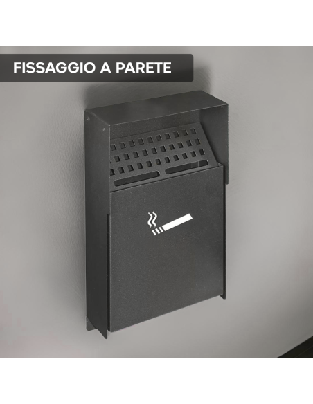 Spegni Sigarette da Parete Iron Grey Art. 810.B 24x8x34 cm Posacenere a Muro