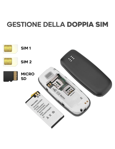 Mini Telefono Cellulare Tascabile Dual SIM GSM...