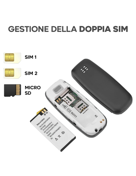 Mini Telefono Cellulare Tascabile Dual SIM GSM Wireless Ingresso SD Card e MP3
