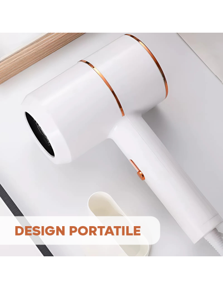 Phon Asciugacapelli Portatile da Viaggio 3000W 3 Velocità Funzione Caldo/Freddo