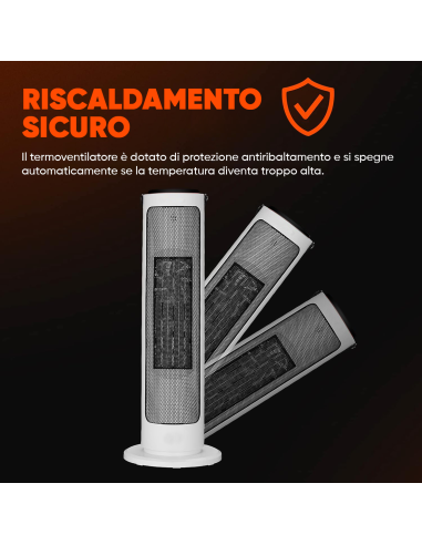 Stufa Elettrica 2000W a Colonna 2in1 con...