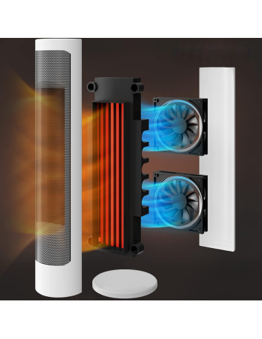 Stufa Elettrica 2000W a Colonna 2in1 con...