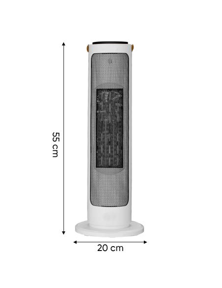 Stufa Elettrica 2000W a Colonna 2in1 con Protezione Anti-surriscaldamento