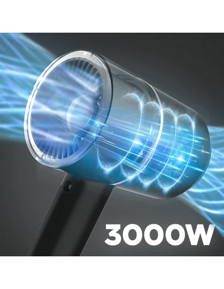 Phon Asciugacapelli Portatile da Viaggio 3000W 3 Velocità Funzione Caldo/Freddo