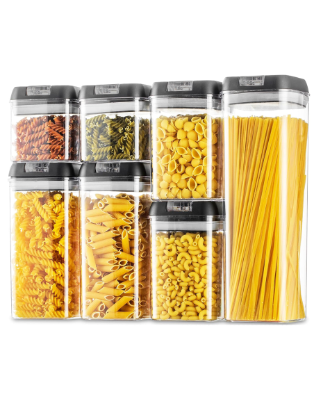 Kit 7 Contenitori Ermetici per Alimenti Barattoli Porta Pasta Biscotti da Cucina