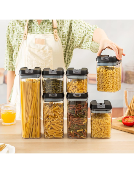 Kit 7 Contenitori Ermetici per Alimenti Barattoli Porta Pasta Biscotti da Cucina