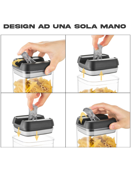 Kit 7 Contenitori Ermetici per Alimenti Barattoli Porta Pasta Biscotti da Cucina