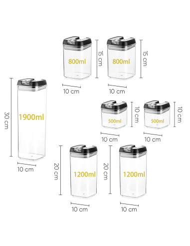 Kit 7 Contenitori Ermetici per Alimenti...