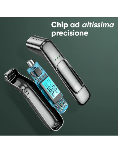 Alcol Test Etilometro Ricaricabile Sensore Alta...