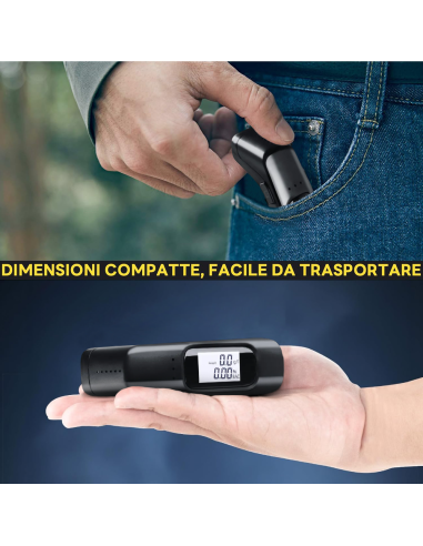 Alcol Test Etilometro Ricaricabile Sensore Alta...