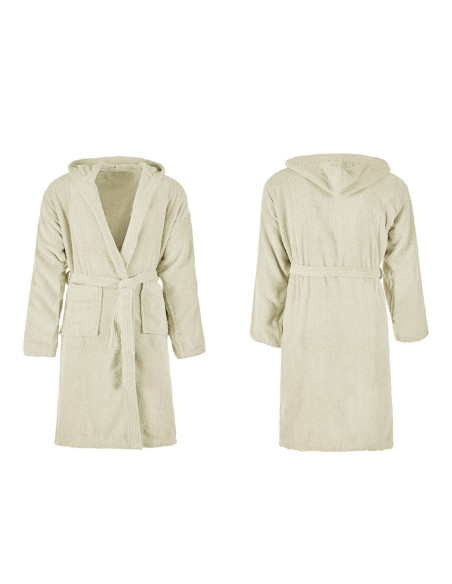 Accappatoio in Spugna Unisex SUPREMA per Adulti Cappuccio Tinta Unita con Tasche