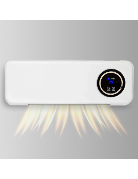 Termoventilatore a Parete Stufa Elettrica 2000W Telecomando Display LCD e Timer