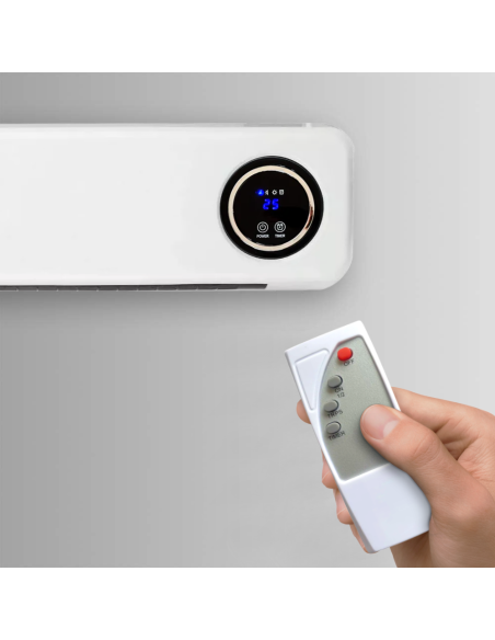 Termoventilatore a Parete Stufa Elettrica 2000W Telecomando Display LCD e Timer