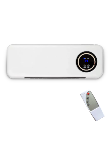 Termoventilatore a Parete Stufa Elettrica 2000W Telecomando Display LCD e Timer